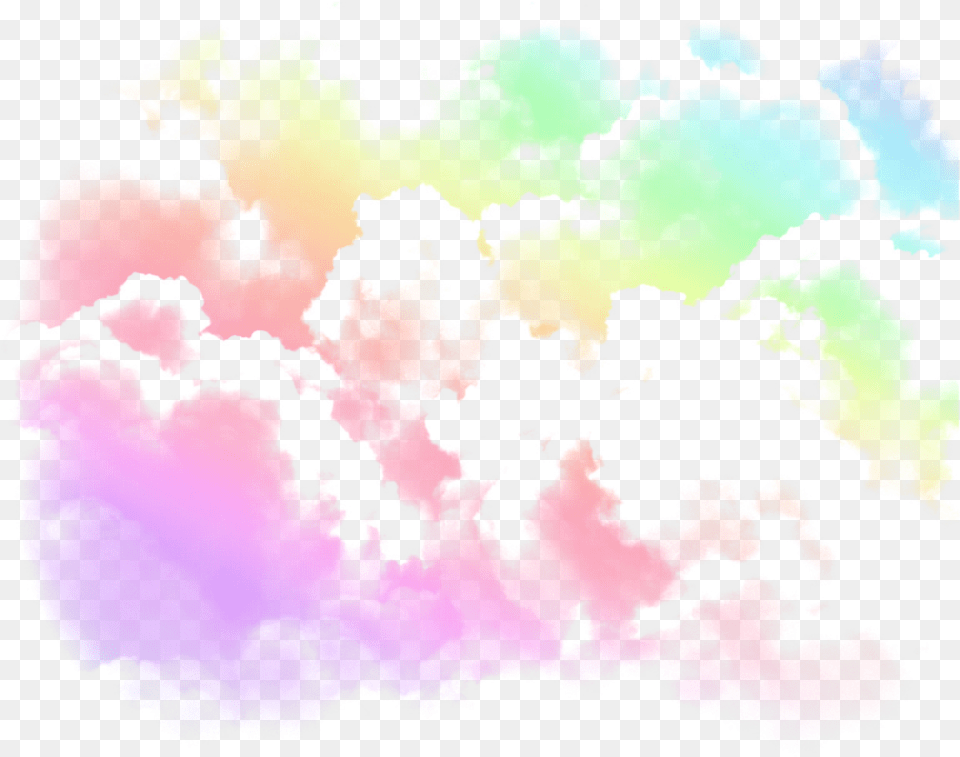 Rainbow Clouds Cloud Sky Watercolor Paint, Silhouette, Nature, Outdoors, Person Png Image