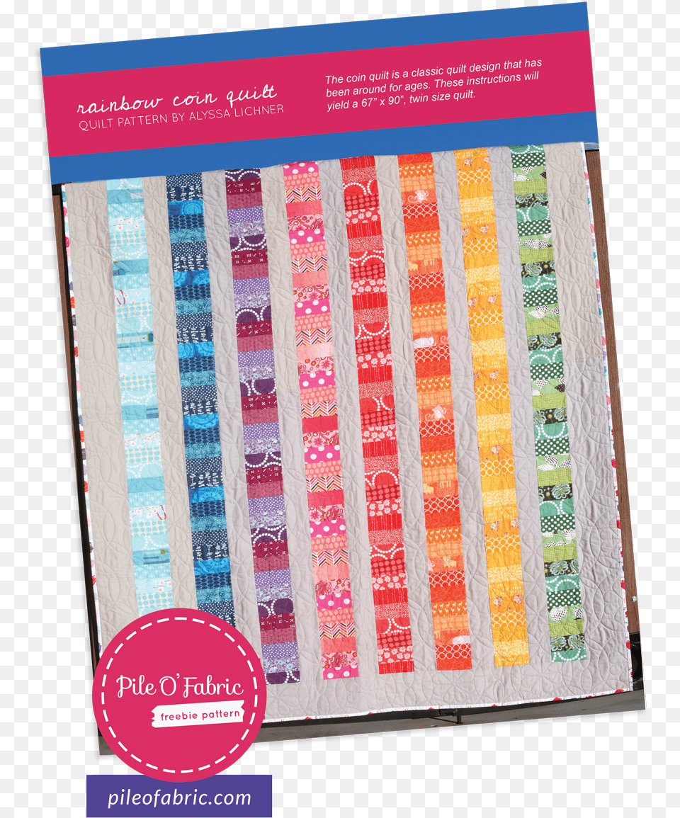 Rainbow Coin Quilt Pattern Textile, Accessories, Food, Sweets Free Transparent Png