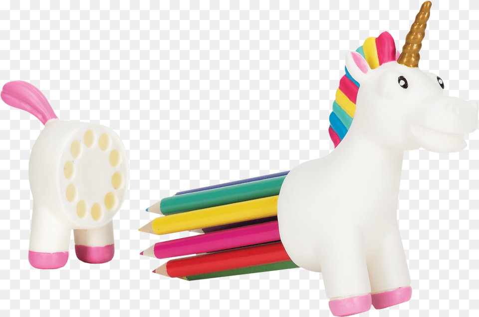 Rainbow Colored Pencils Unicorn Pencil, Figurine, Toy Free Png Download