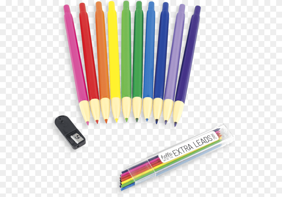 Rainbow Colored Pencils Mechanical, Brush, Device, Tool, Toothbrush Free Transparent Png