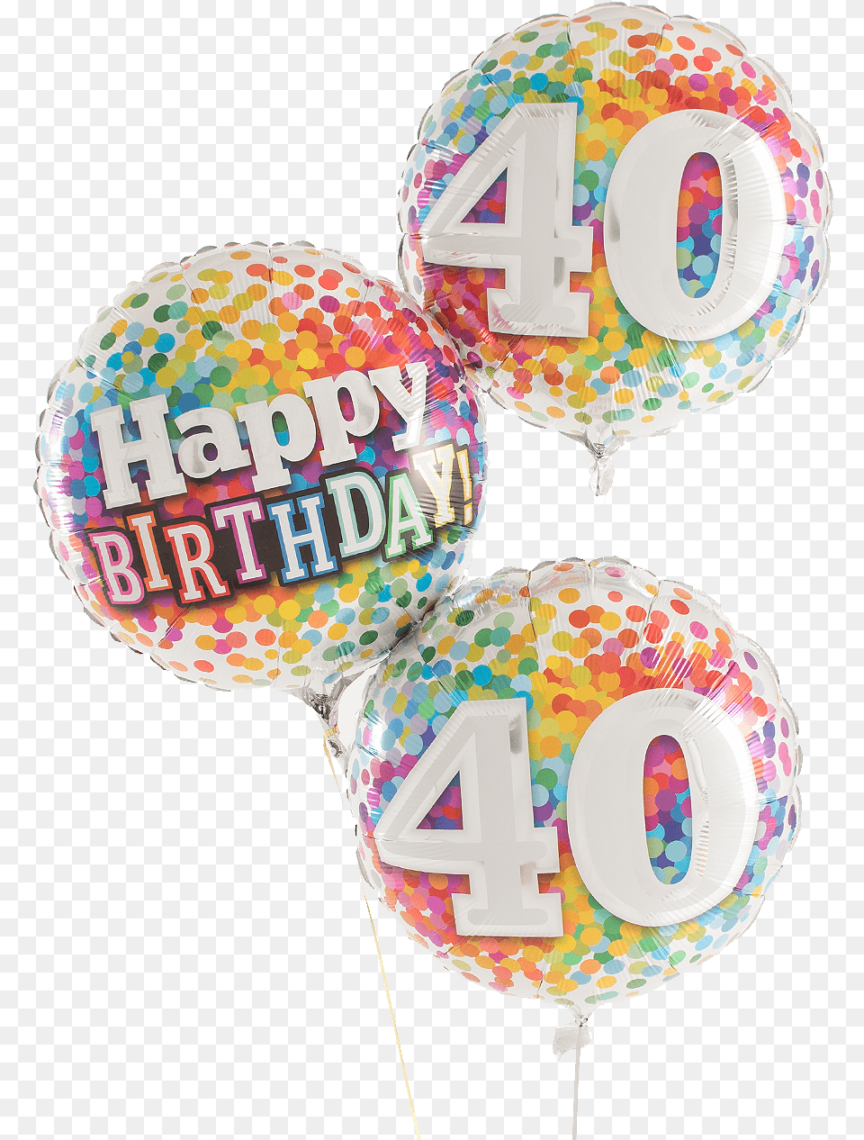 Rainbow Confetti Happy Birthday Trio 90 Happy Birthday, Balloon, Text, Number, Symbol Free Transparent Png