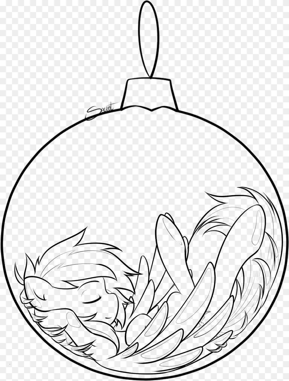 Rainbow Dash Bauble By Secret Pony On Clipart Library Mlp Rainbow Dash Lineart, Gray Png