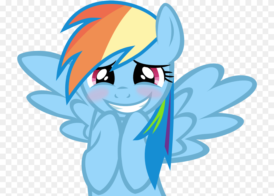 Rainbow Dash Blushing Smile By Flutterbases Rainbow Dash, Book, Comics, Publication, Baby Free Png