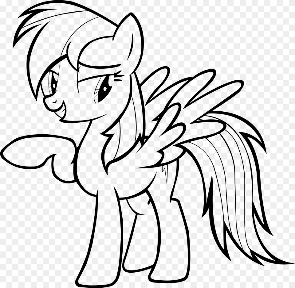 Rainbow Dash Coloring Pages For Kid My Little Pony My Little Pony Coloring Pages Rainbow Dash, Gray Free Png