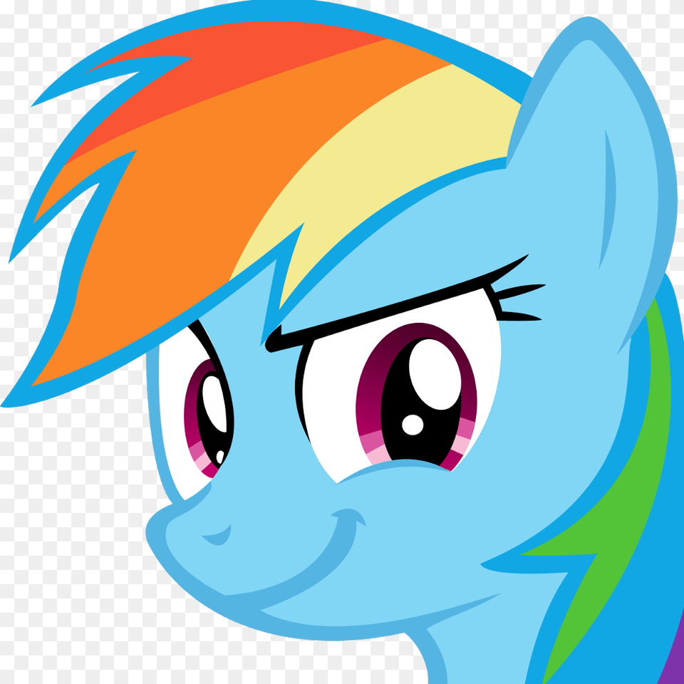 Rainbow Dash Life Icon Clipart Rainbow Dash Face Icon, Book, Comics, Publication, Animal Free Png Download