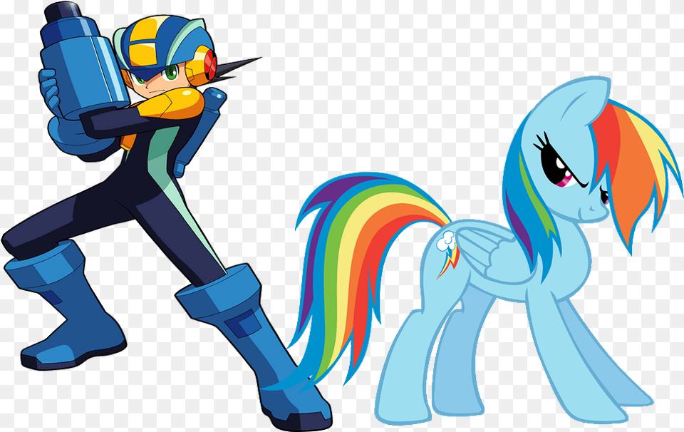 Rainbow Dash Megaman Exe, Art, Book, Comics, Graphics Free Png Download