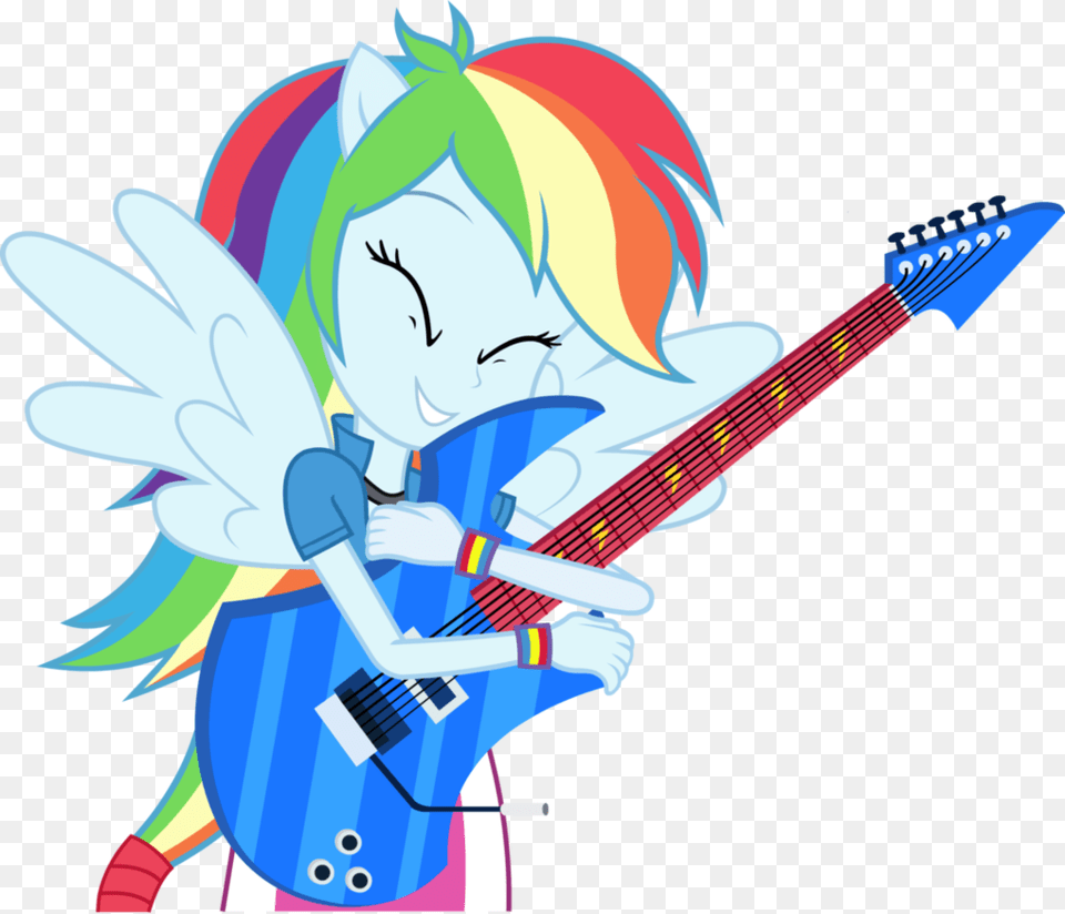 Rainbow Dash Mlp Eg Rainbow Rocks, Guitar, Musical Instrument, Baby, Person Png