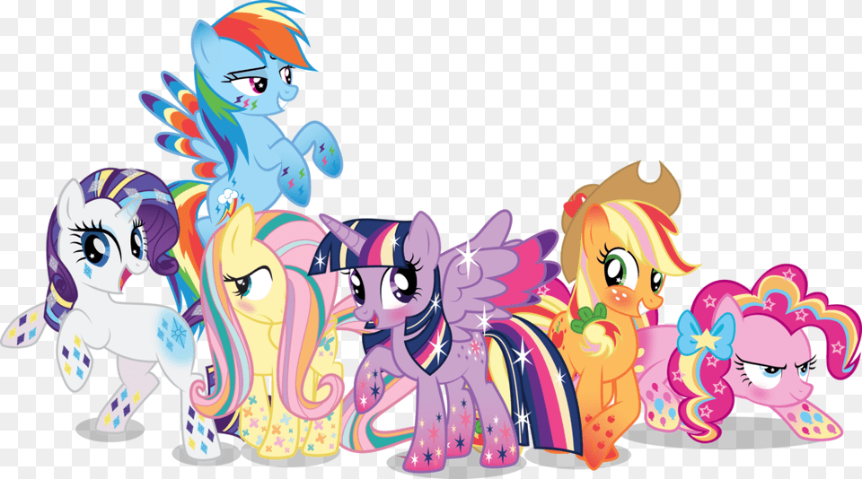 Rainbow Dash Pinkie Pie Twilight Sparkle Rarity Fluttershy, Art, Book, Comics, Graphics Png Image