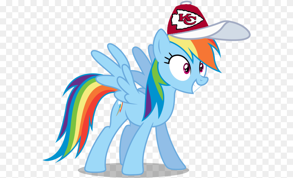 Rainbow Dash Wearing A Kansas City Chiefs Cap Dallas Cowboys Rainbow Logo, Book, Comics, Publication, Baby Free Png