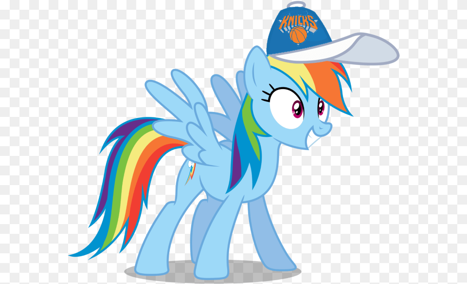 Rainbow Dash Wearing A New York Knicks Cap Mlp Rainbow Dash Vector, Book, Comics, Publication, Baby Free Png