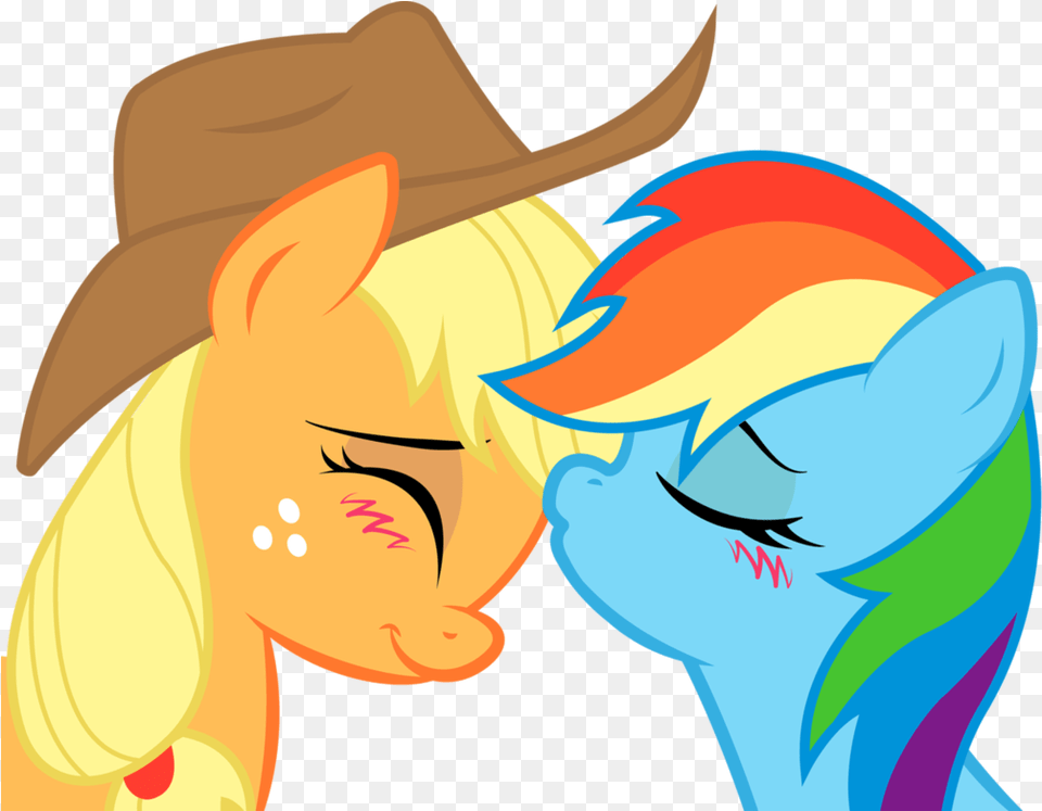 Rainbow Dash Y Applejack Kiss, Baby, Person, Face, Head Png