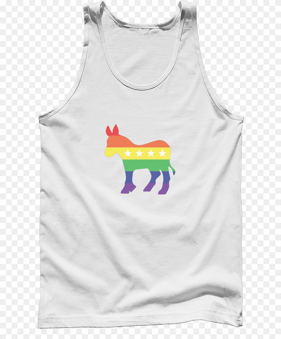 Rainbow Democrat Donkey Apparel Abolish Sleevery Tank, Clothing, Tank Top, Person Png