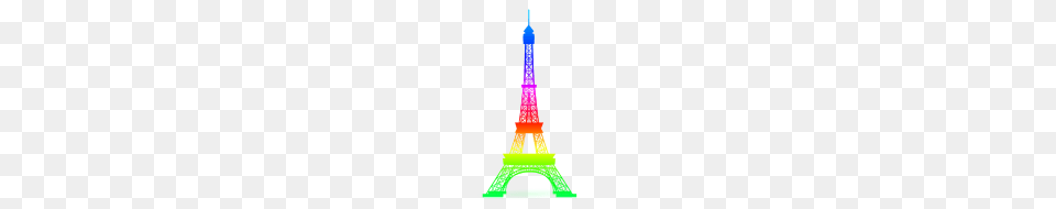 Rainbow Eiffel Tower, City, Lighting Free Png