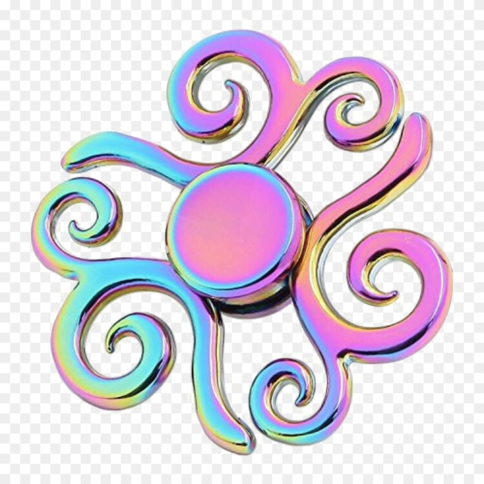 Rainbow Fidget Spinner With Background, Art, Floral Design, Graphics, Pattern Png Image
