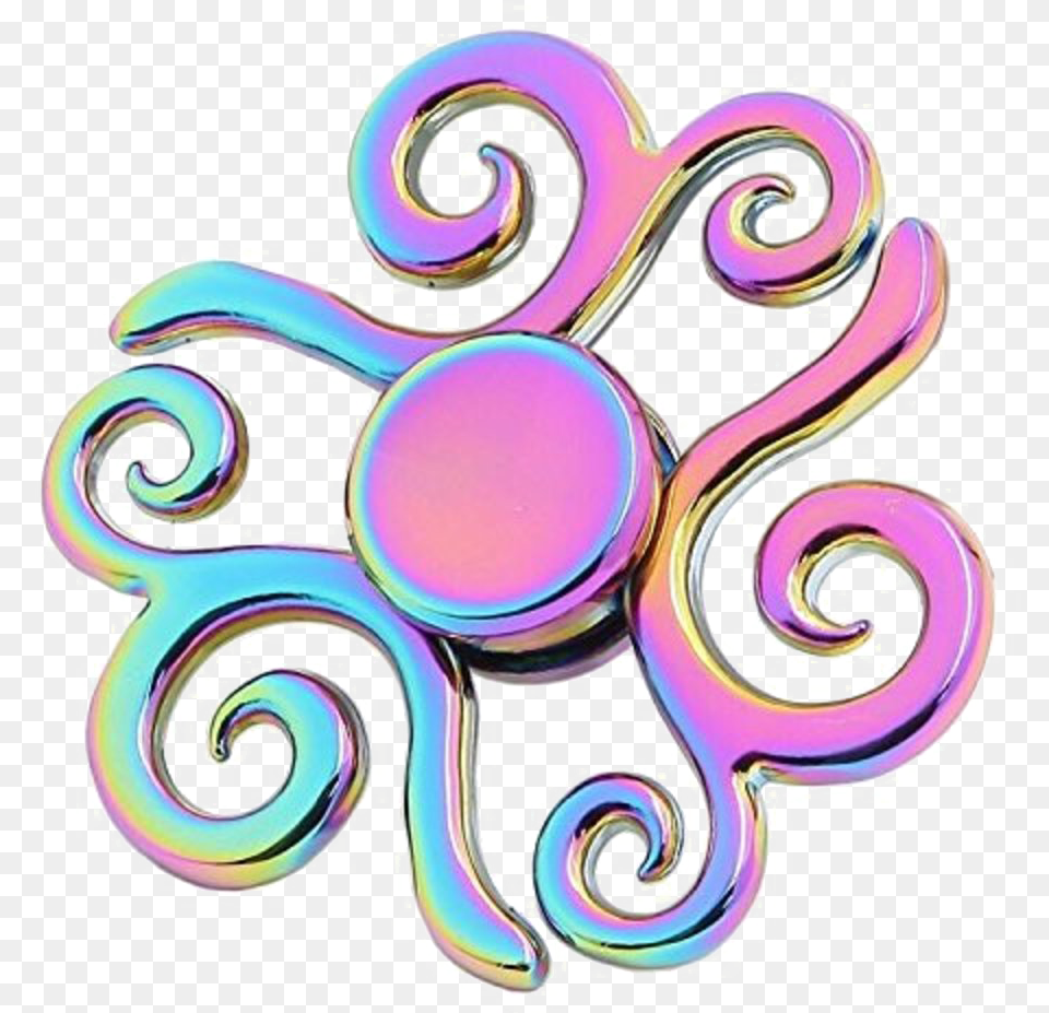 Rainbow Fidget Spinner With Transparent Background Fidget Spinner Rainbow Metal, Art, Floral Design, Graphics, Pattern Free Png