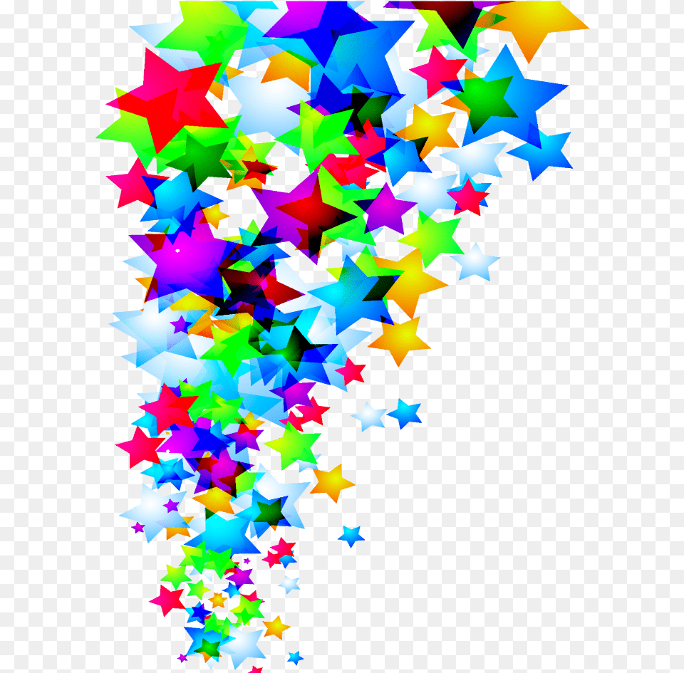 Rainbow Five Stars Image Colorful Star Border Design, Paper, Pattern, Person, Confetti Png