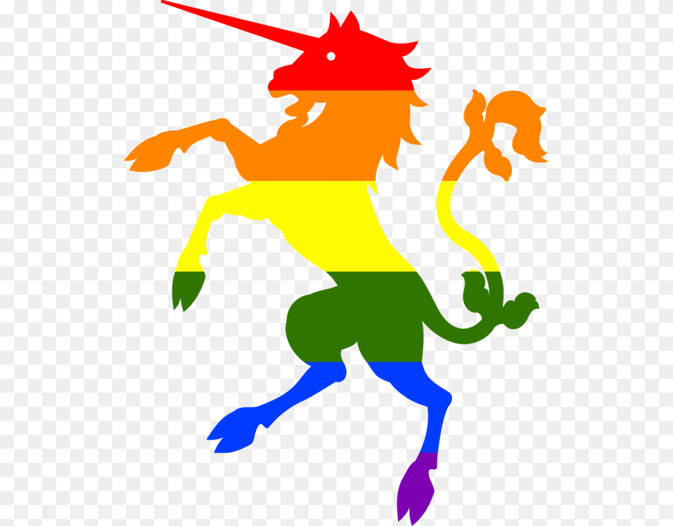Rainbow Flag Unicorn Mythology, Baby, Person, Amphibian, Animal Png Image