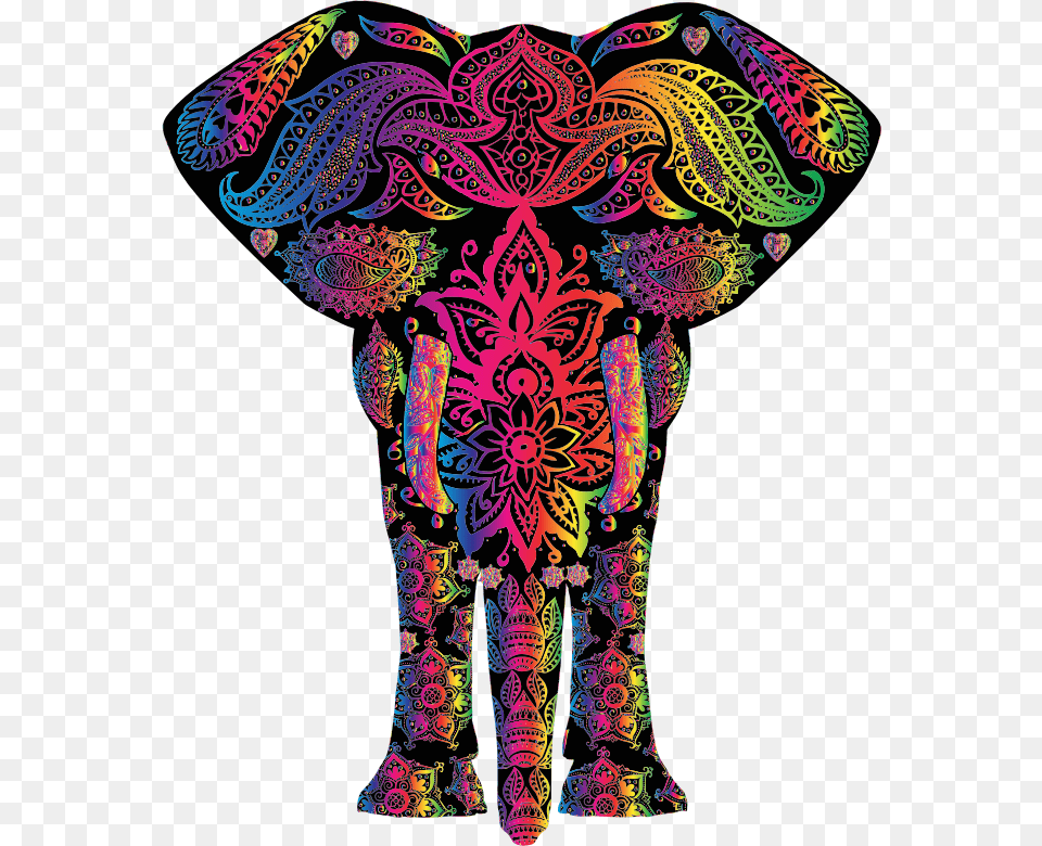 Rainbow Floral Pattern Elephant Colorful Elephant Svg, Art, Graphics, Adult, Female Free Png Download