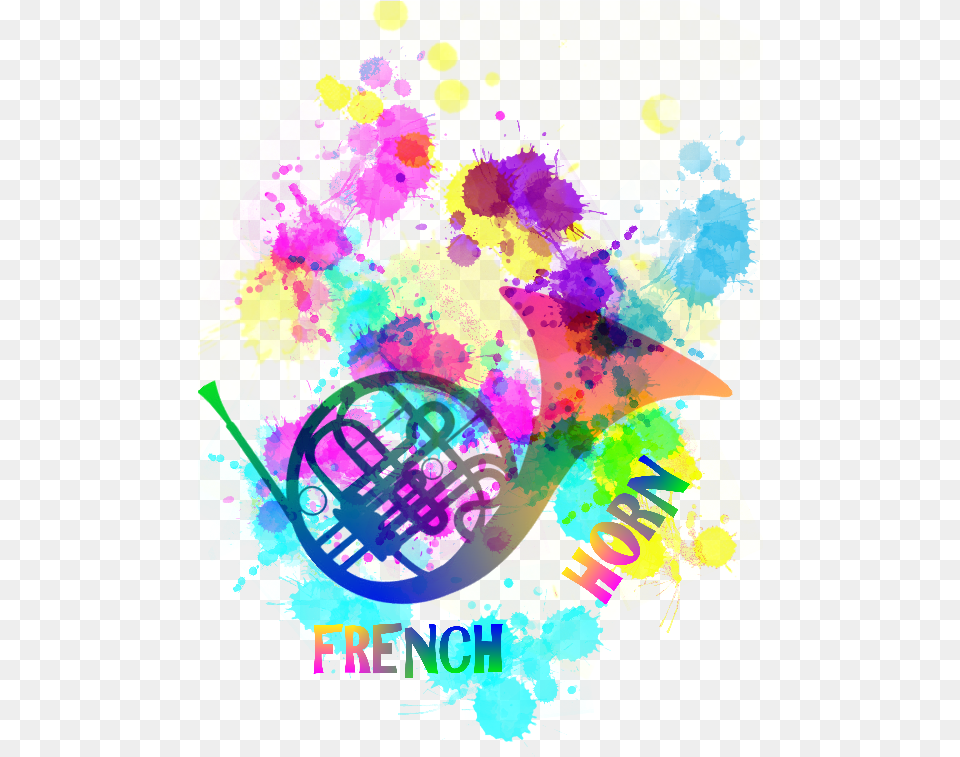 Rainbow French Horn French Horn, Art, Graphics, Brass Section, Musical Instrument Free Png Download
