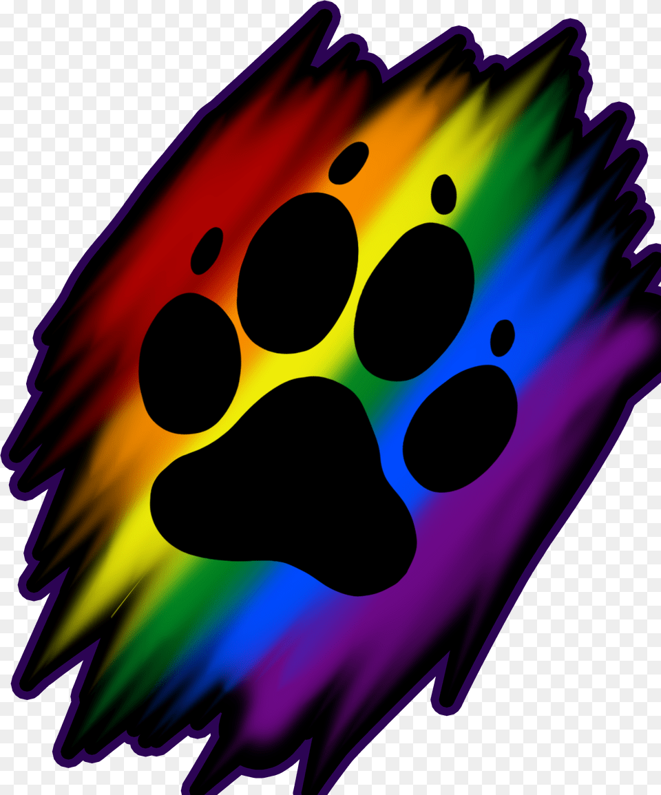 Rainbow Furry Paw Print, Purple, Art, Graphics, Light Free Png