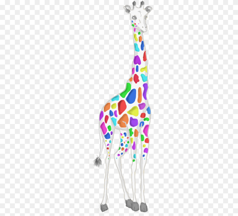 Rainbow Giraffe By Acolorparade Image Rainbow Giraffe Transparent, Animal, Art, Mammal, Wildlife Free Png
