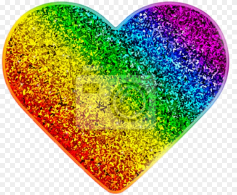 Rainbow Glitter Heart Clipart Free Transparent Png