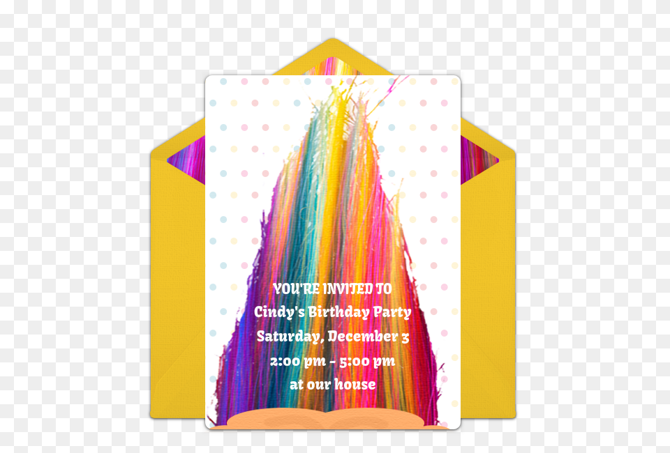 Rainbow Hair Invitations Girl Birthday Ideas, Advertisement, Poster, Greeting Card, Envelope Png Image