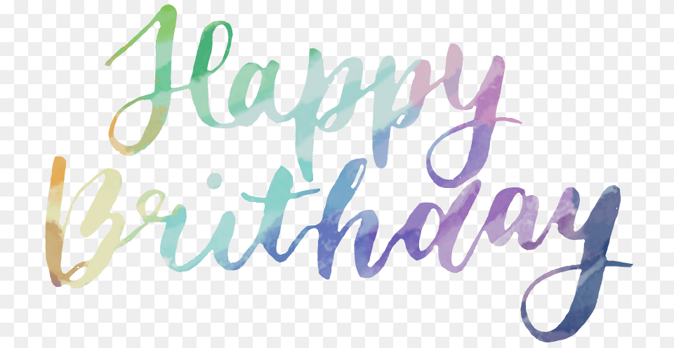 Rainbow Handwriting Happy Sticker By Ifeeliam0 Happy Birthday Handwritten Style Transparent, Text, Calligraphy Free Png Download
