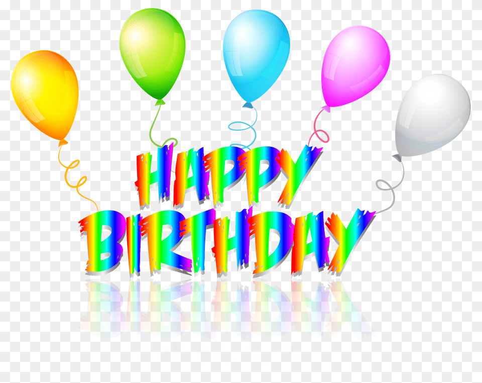 Rainbow Happy Birthday Text Transparent Clip Art, Balloon, People, Person Png Image