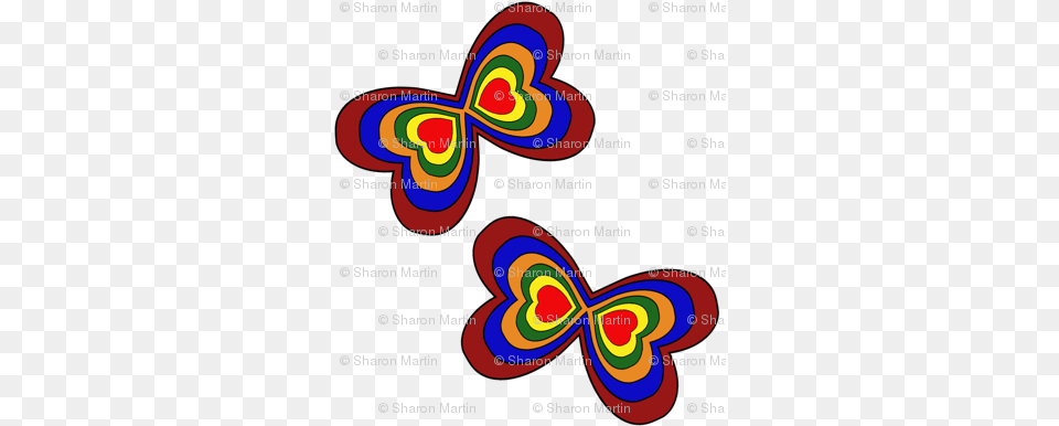 Rainbow Heart Butterflies Graphic Design, Art, Graphics, Pattern, Text Free Png Download