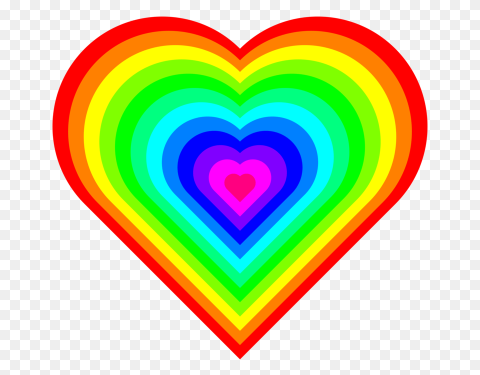 Rainbow Heart Color Circle Red, Light Png Image