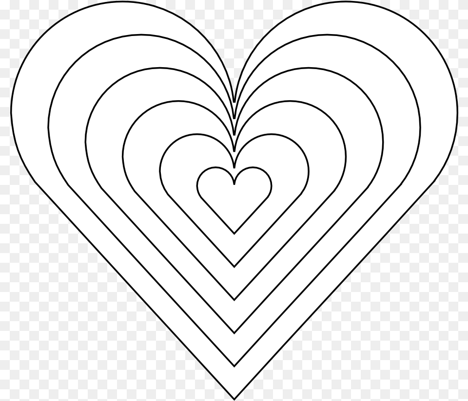 Rainbow Heart Coloring Pages Horizontal Png Image