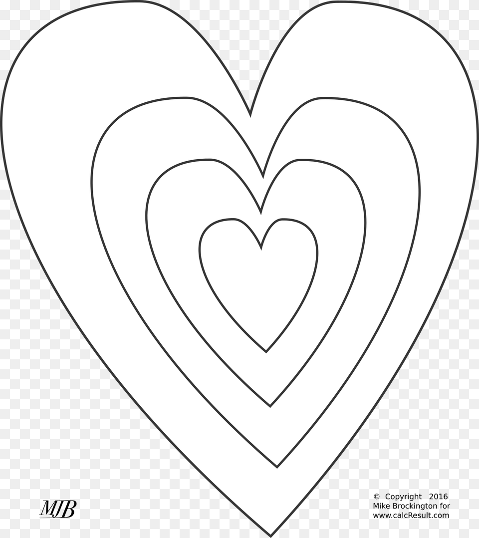 Rainbow Heart Colouring Page, Stencil Free Transparent Png
