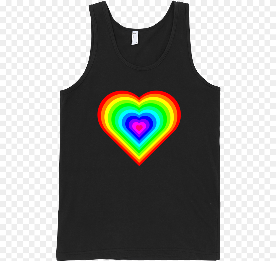 Rainbow Heart Fine Jersey Tank Top Unisex, Clothing, Tank Top, T-shirt, Shirt Free Transparent Png
