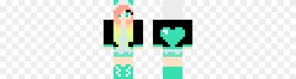 Rainbow Heart Girl Panda Minecraft Skins Png