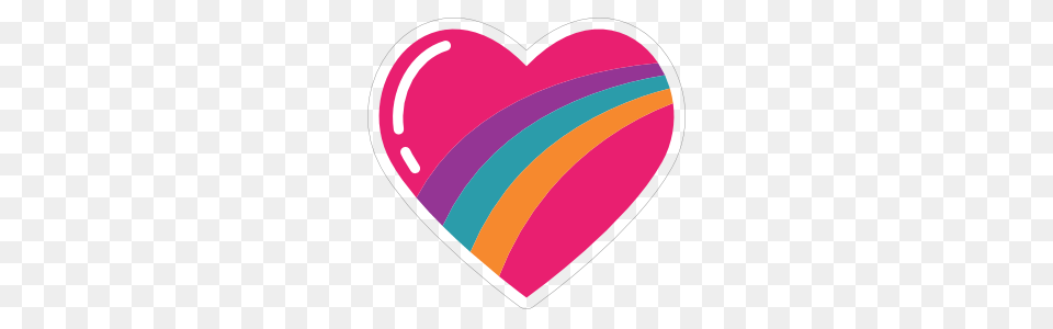 Rainbow Heart Hippie Sticker Free Transparent Png