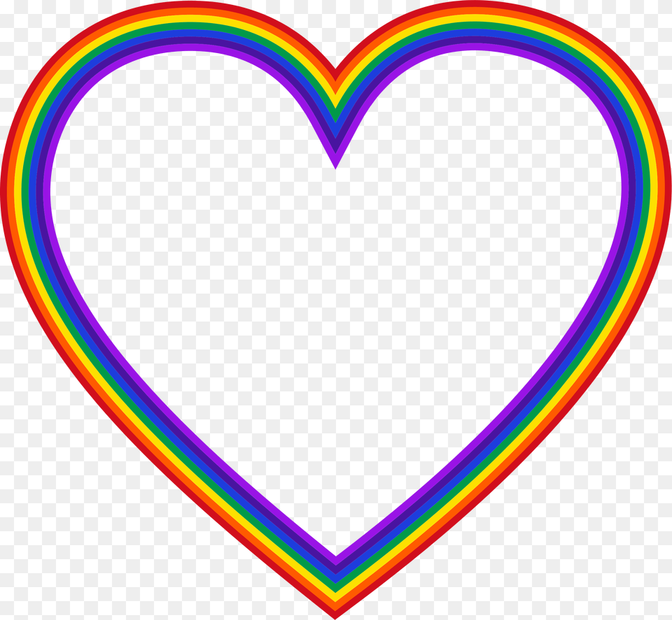 Rainbow Heart Icons, Light Png