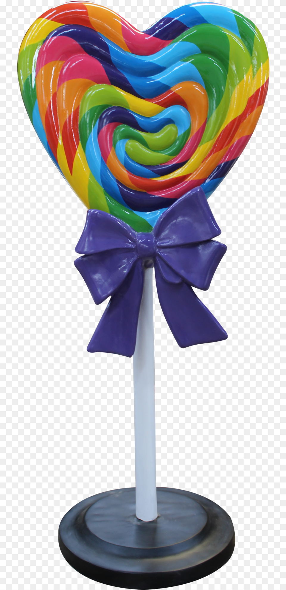Rainbow Heart Lollipop Over Sized Statue Lm Treasures Statue, Candy, Food, Sweets Png Image