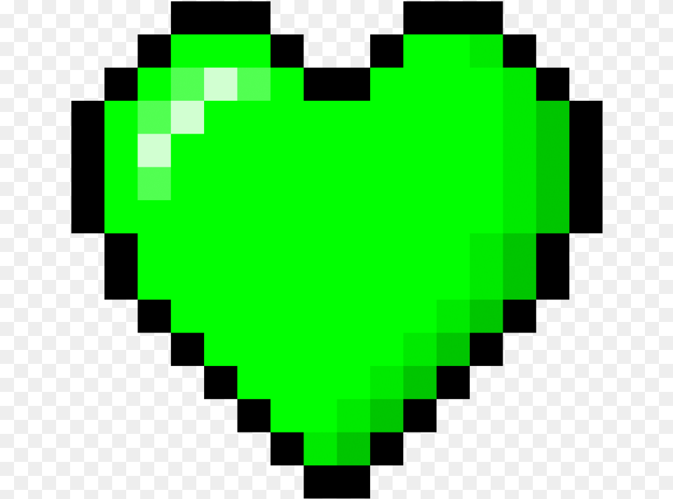 Rainbow Heart Pixel Art, Green Png