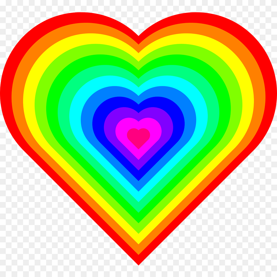 Rainbow Heart Symbol Clipart, Light Png