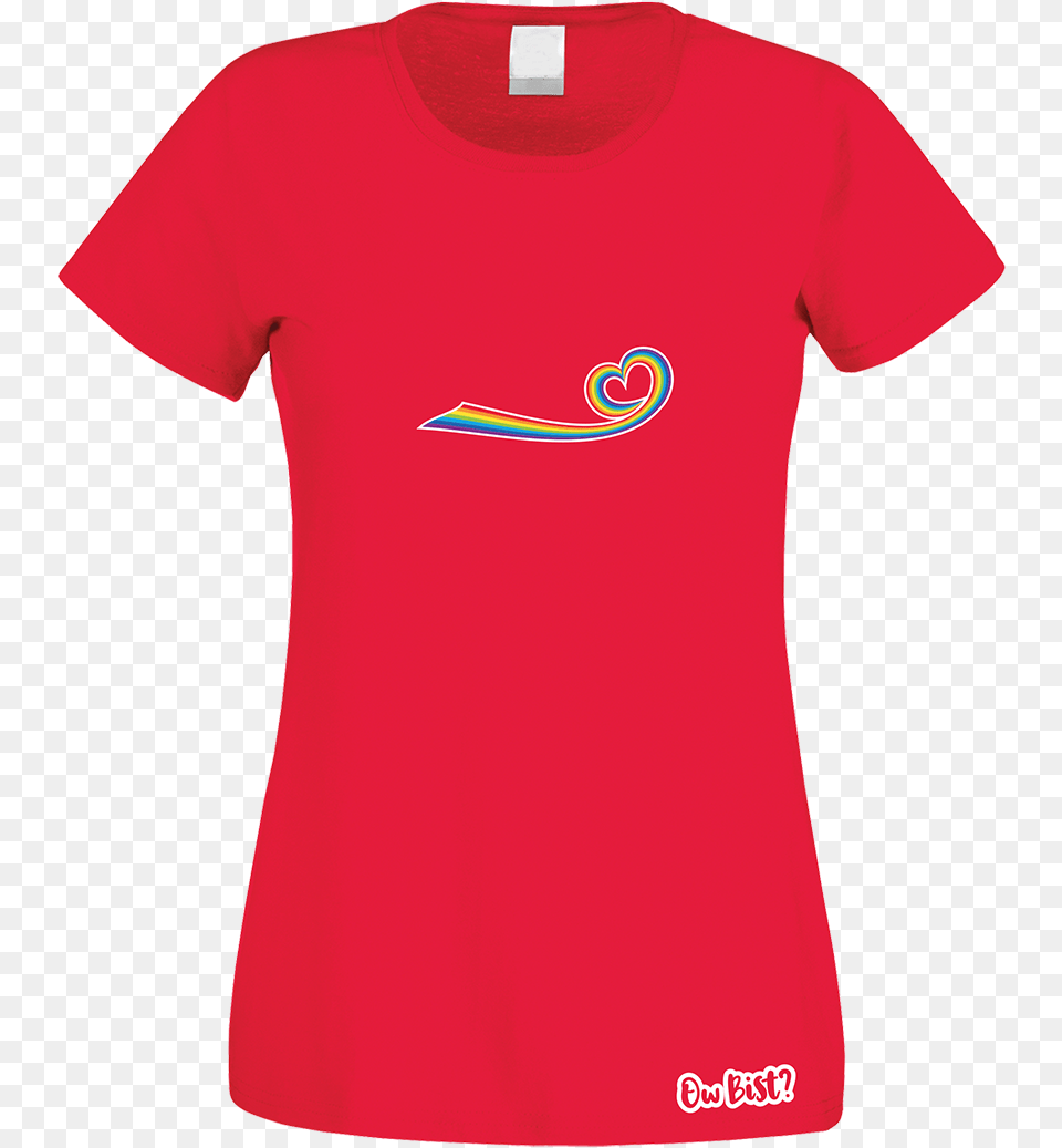 Rainbow Heart T Shirt Ladies, Clothing, T-shirt Png