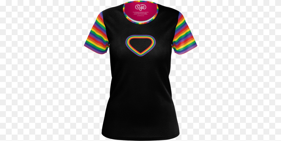 Rainbow Heart Women39s Tee Woman, Clothing, Shirt, T-shirt Png Image