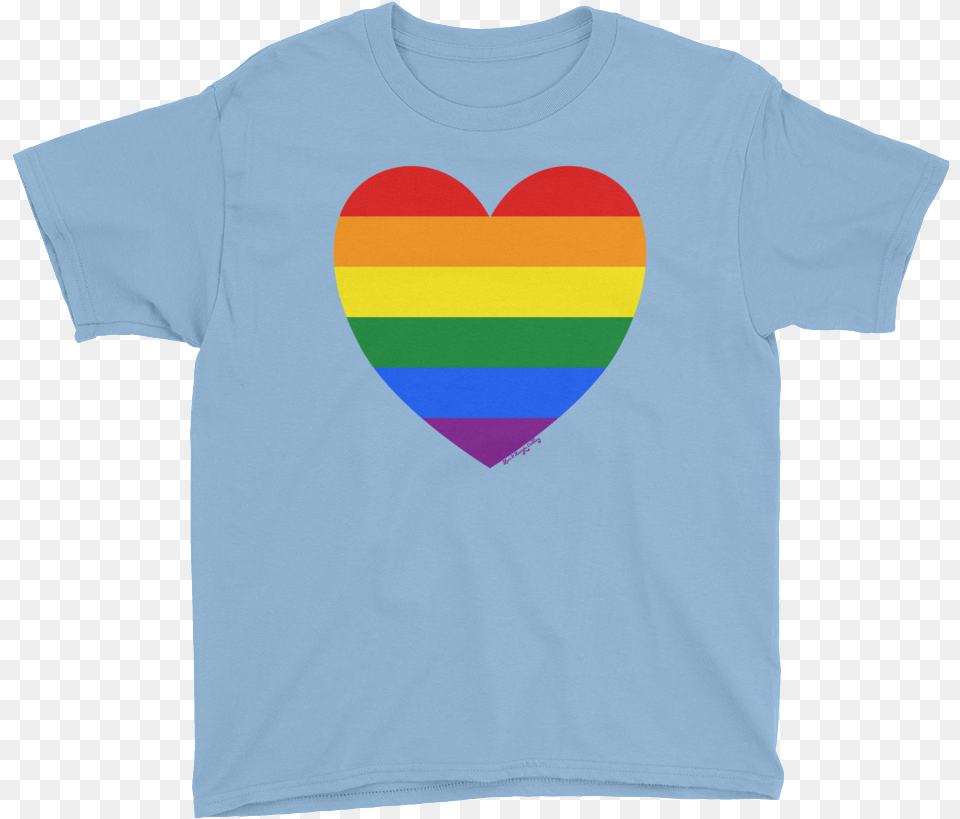 Rainbow Heart Youth T Shirt T Shirt, Clothing, T-shirt Png