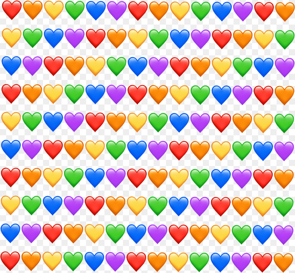 Rainbow Hearts Emoji, Food, Sweets, Pattern, Candy Free Png Download
