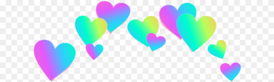 Rainbow Hearts Transparent For Picsart Heart Crown Png Image