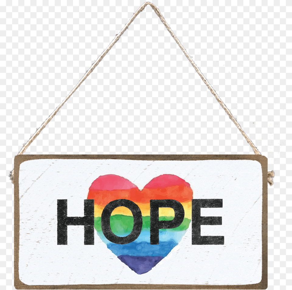Rainbow Hope Heart Mini Plank Horizontal, Triangle, Accessories, Bag, Handbag Free Png Download