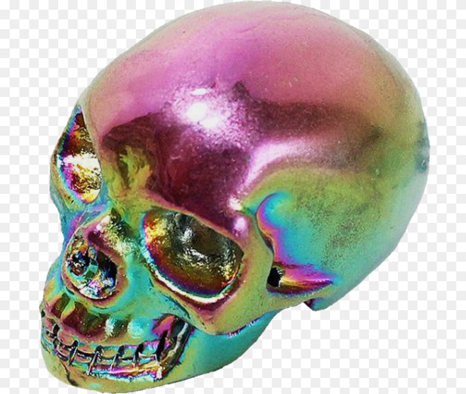 Rainbow Iridescent Skull Skullfigure Moodboard, Accessories, Gemstone, Jewelry, Ornament Free Png Download