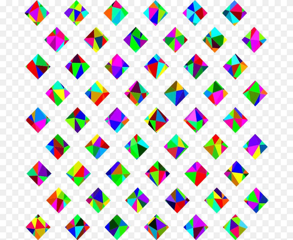 Rainbow Lattice Geometric Shapes Mosaic, Pattern, Art, Paper Png Image