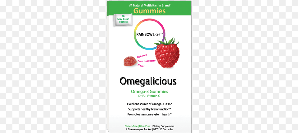 Rainbow Light Omegalicious Omega 3 Gummy Packets 30 Rainbow Light Gummy Omegalicious Omega 3 Formula, Advertisement, Berry, Food, Fruit Free Png