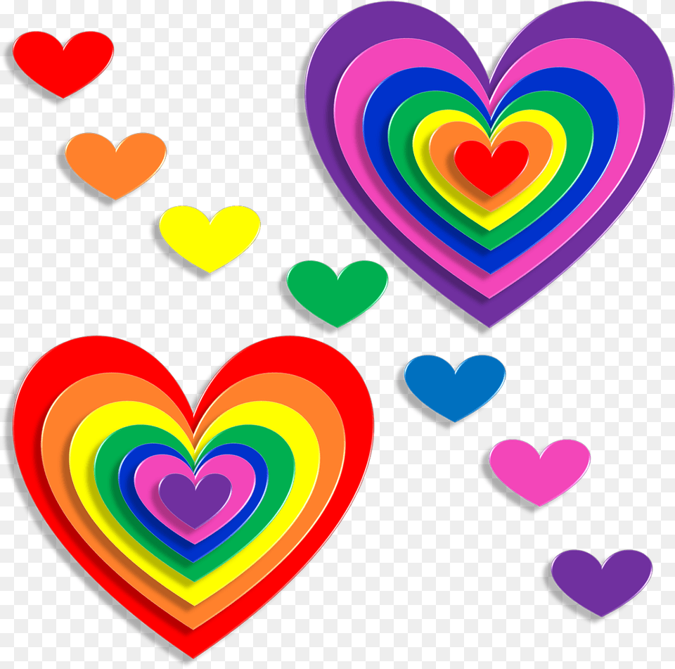 Rainbow Love Heart Transparent Background Png